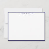 Modern Navy Blue Border Note Card Einladung (Vorderseite)