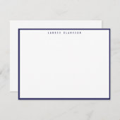Modern Navy Blue Border Note Card Einladung (Vorne/Hinten)