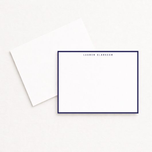 Modern Navy Blue Border Note Card Einladung