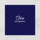 Modern Navy Blue Business Card with QR Code Quadratische Visitenkarte (Vorderseite)