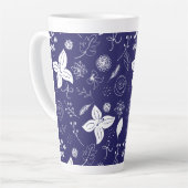 Modern Navy Blue Christmas Milchtasse (Linke Ecke)