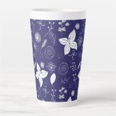 Modern Navy Blue Christmas Milchtasse (Vorderseite)