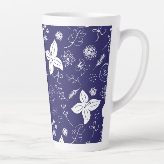 Modern Navy Blue Christmas Milchtasse (Rechts)