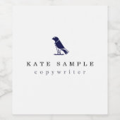 Modern Navy Blue Copywriter Personal Brand Bird Weinetikett (Einzelnes Label)