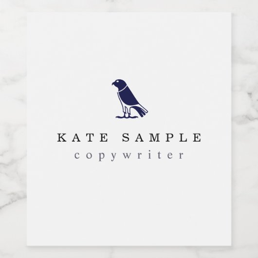 Modern Navy Blue Copywriter Personal Brand Bird Weinetikett (Einzelnes Label)