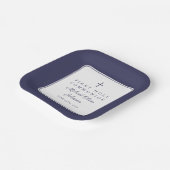 Modern Navy Blue Cross Boy First Communion Pappteller (Gewinkelt)