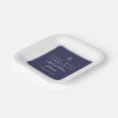 Modern Navy Blue Cross Boy First Communion Pappteller (Gewinkelt)