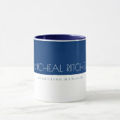 Modern Navy Blue Custom Monogram Name and Job Tasse (Zentrum)