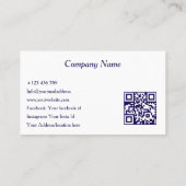 Modern Navy Blue Dental Clinic QR Code Dentist Visitenkarte (Rückseite)