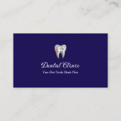 Modern Navy Blue Dental Clinic QR Code Dentist Visitenkarte (Vorderseite)