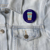 Modern Navy Blue Doctors Day Coffee Cup Button (Beispiel)