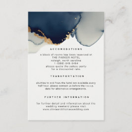 Modern Navy Blue Elegant Beach Hochzeiten Details Begleitkarte