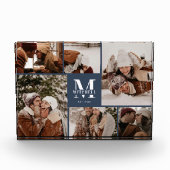 Modern Navy Blue Family Foto Collage Keepake (Vorderseite)