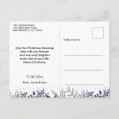 Modern Navy Blue Foto Collage Frohe Weihnachten Postkarte (Rückseite)