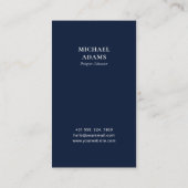Modern Navy Blue Foto Social Media Business Cards Visitenkarte (Rückseite)
