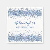 Modern Navy Blue Glitzer Sparkle Confetti Geburtst Serviette (Vorderseite)
