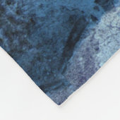 Modern Navy Blue Gold Black Monogram Script Fleecedecke (Ecke)