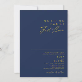 Modern Navy Blue | Gold Nothing Extravagant Weddin Einladung