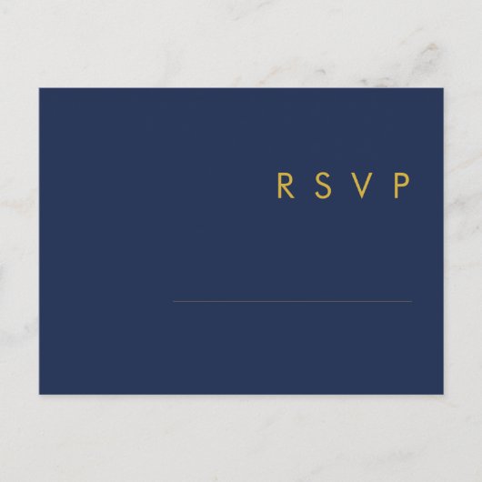 Modern Navy Blue | Gold Song Request RSVP Card Postkarte (Vorderseite)