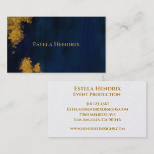 Modern Navy Blue Gold Spritzer Business Card Visitenkarte