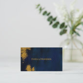Modern Navy Blue Gold Spritzer Business Card Visitenkarte (Stehend Vorderseite)