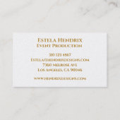 Modern Navy Blue Gold Spritzer Business Card Visitenkarte (Rückseite)