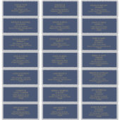 Modern Navy Blue | Gold Wedding Guest Address Aufkleber (Vorderseite)