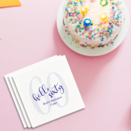 Modern Navy Blue Hallo Sechzig Geburtstag Napkins Serviette