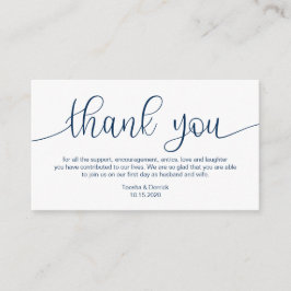 Modern Navy Blue Hand Lettered, Wedding Danke Begleitkarte