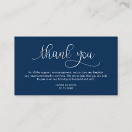 Modern Navy Blue Hand Lettered, Wedding Danke Begleitkarte