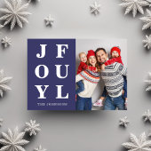Modern Navy Blue Joyful Ein Foto Weihnachten