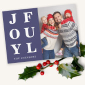 Modern Navy Blue Joyful Ein Foto Weihnachten