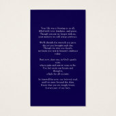 Modern Navy Blue Memorial Prayer Photo Card (Rückseite)