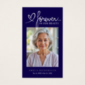 Modern Navy Blue Memorial Prayer Photo Card (Vorderseite)