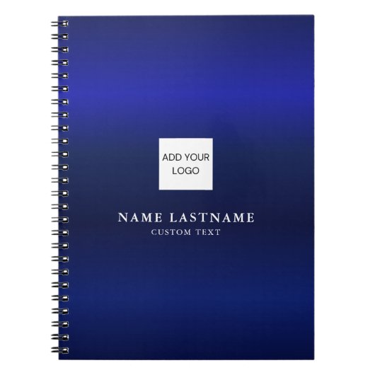 Modern Navy Blue Metallic Beruflich Name Logo Notizblock (Vorderseite)