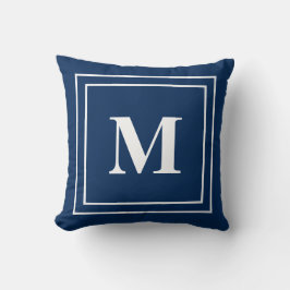 Modern Navy Blue Monogram Kissen