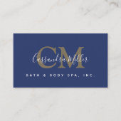 Modern Navy Blue Monogram Name Professional Visitenkarte (Vorderseite)