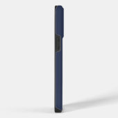 Modern Navy Blue Monogram Name Script iPhone Hülle (Rechte Seite)