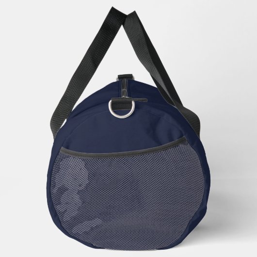 Modern Navy Blue Monogram Script Duffle Bag (Rechts)