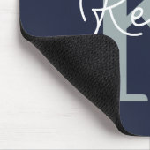 Modern Navy Blue Monogram Script Mousepad (Ecke)