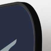 Modern Navy Blue Monogram Script Pickleball Schläger (Linke Seite)