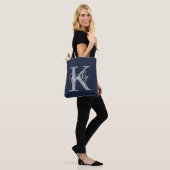 Modern Navy Blue Monogram Script Tasche (Am Model)