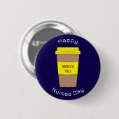 Modern Navy Blue Nurses Day Coffee Cup Button (Vorne & Hinten)
