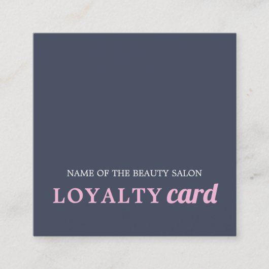 Modern Navy Blue Pink Beauty Loyalty Card Treuekarte (Vorderseite)