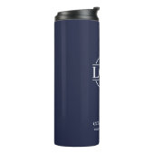 Modern Navy Blue Promotions Company Logo Thermosbecher (Nach links gedreht)