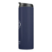 Modern Navy Blue Promotions Company Logo Thermosbecher (Nach rechts gedreht)