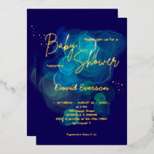 Modern Navy Blue Real Gold