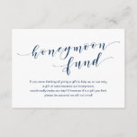 Modern Navy Blue Schrift, Wedding Honeymoon Fund Begleitkarte<br><div class="desc">Das ist das moderne Script,  die Hochzeitskarte. Sie können die Farben des Schriftartes ändern und Ihre Hochzeitsdetails in den entsprechenden Schriftart / Schrift hinzufügen.#TeeshaDerrick</div>