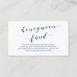 Modern Navy Blue Schrift, Wedding Honeymoon Fund Begleitkarte<br><div class="desc">Das ist das moderne Script,  die Hochzeitskarte. Sie können die Farben des Schriftartes ändern und Ihre Hochzeitsdetails in den entsprechenden Schriftart / Schrift hinzufügen.#TeeshaDerrick</div>