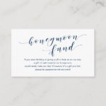 Modern Navy Blue Schrift, Wedding Honeymoon Fund Begleitkarte<br><div class="desc">Das ist das moderne Script,  die Hochzeitskarte. Sie können die Farben des Schriftartes ändern und Ihre Hochzeitsdetails in den entsprechenden Schriftart / Schrift hinzufügen.#TeeshaDerrick</div>